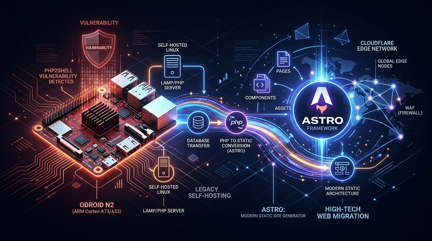 Chuyển đổi DaivietPDA từ WordPress sang Astro trên Odroid N2 và góc nhìn về bảo mật máy chủ web